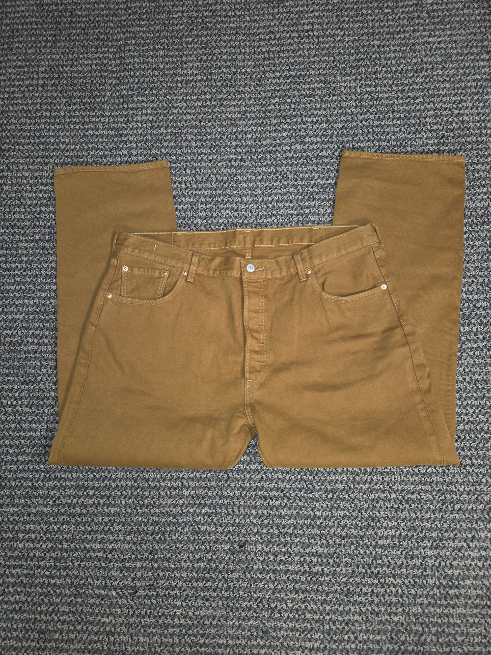 Levis 501 Xx Mens 40x30 Dark Camel Button Fly Straight Leg Jeans